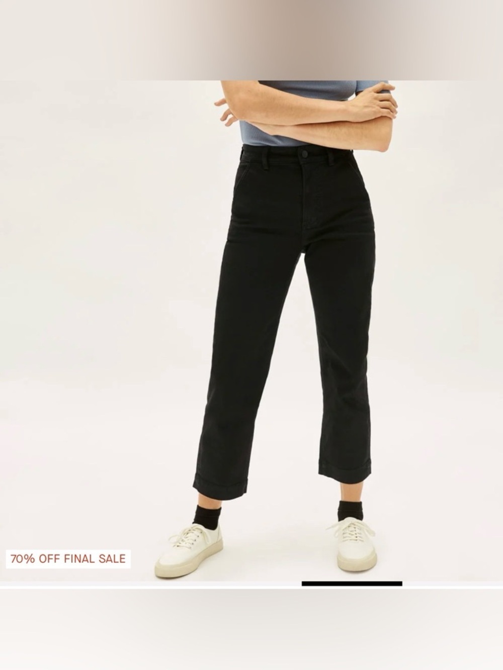 Everlane Cropped Straight Regular Jeans Black Size 6 - Picture 1 of 13